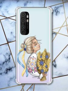 Чохол з потовщеними кутами на Xiaomi Mi Note 10 Lite Українка з колосками (принт 173)