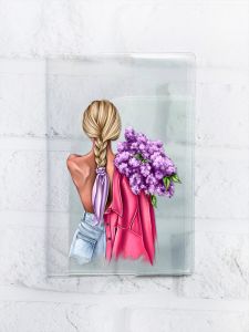 Обкладинка на паспорт книжечку :: Дівчина з бузком (принт 7)