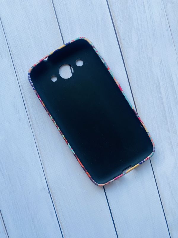 Силіконовий матовий чохол з малюнком для Huawei Y3 2017 Квітковий візерунок. Коричневий