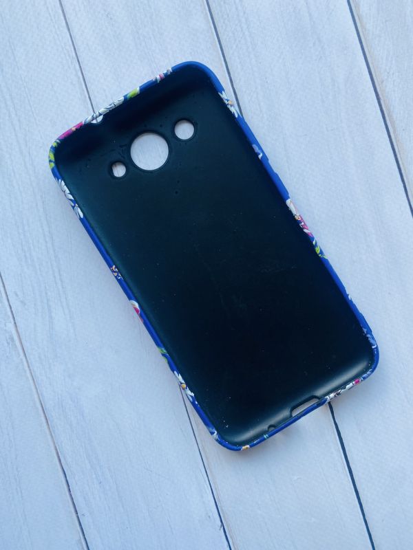 Силіконовий матовий чохол з малюнком для Huawei Y3 2017 Квіти на фіолетовому