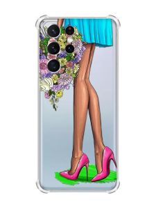 Чохол з потовщеними кутами на Samsung Galaxy S21 Ultra :: Квітковий настрій (принт 226)