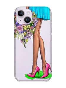 Прозорий чохол із захистом камери на iPhone 14 :: Квітковий настрій (принт 226)