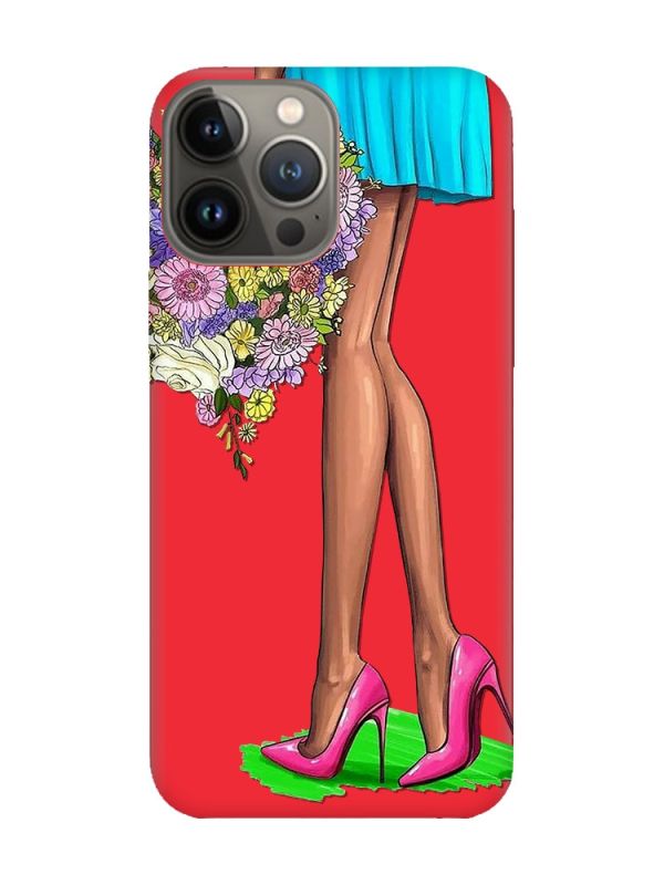 Матовий червоний чохол на Apple iPhone 13 Pro :: Квітковий настрій (принт 226)