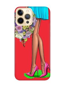 Матовий червоний чохол на Apple iPhone 12 Pro Max :: Квітковий настрій (принт 226)