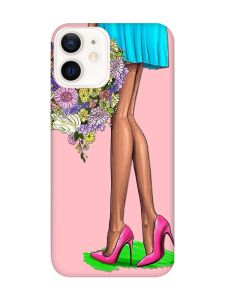 Матовий рожевий чохол на Apple iPhone 12 / 12 Pro (6.1) :: Квітковий настрій (принт 226)