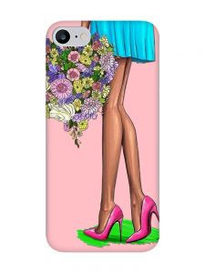 Матовий рожевий чохол на iPhone 7 / 8 :: Квітковий настрій (принт 226)