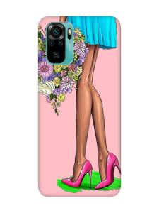 Матовий рожевий чохол на Xiaomi Redmi Note 10 / Note 10s :: Квітковий настрій (принт 226)