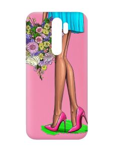 Матовий рожевий чохол на Xiaomi Redmi Note 8 Pro :: Квітковий настрій (принт 226)