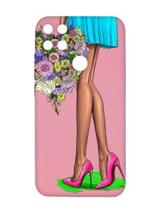 Матовий рожевий чохол на Xiaomi Redmi 10C :: Квітковий настрій (принт 226)