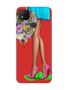 Матовий червоний чохол на Xiaomi Redmi 9C / 10A :: Квітковий настрій (принт 226)
