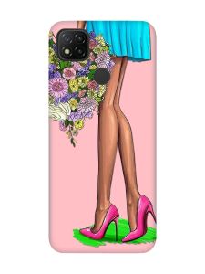 Матовий рожевий чохол на Xiaomi Redmi 9C / 10A :: Квітковий настрій (принт 226)