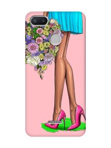 Матовий рожевий чохол на Xiaomi Redmi 6 :: Квітковий настрій (принт 226)