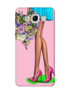 Матовий рожевий чохол на Samsung Galaxy J7(2016) J710 :: Квітковий настрій (принт 226)