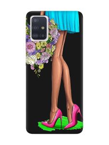 Матовий чорний чохол на Samsung Galaxy A71 / A715 :: Квітковий настрій (принт 226)