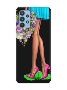 Матовий чорний чохол на Samsung Galaxy A32 :: Квітковий настрій (принт 226)