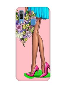 Матовий рожевий чохол на Samsung Galaxy A30 (2019) / A20 (2019) :: Квітковий настрій (принт 226)