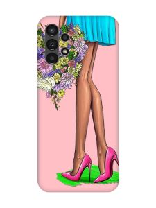 Матовий рожевий чохол на Samsung A13 4G :: Квітковий настрій (принт 226)