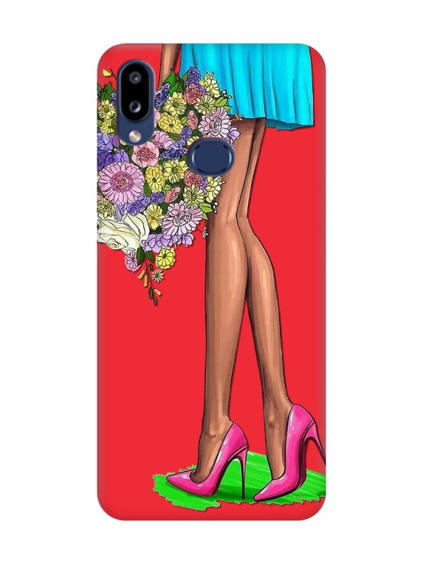 Матовий червоний чохол на Samsung Galaxy A10ѕ A107 :: Квітковий настрій (принт 226)