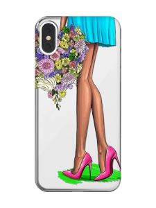 Прозорий чохол на iPhone X / XS :: Квітковий настрій (принт 226)