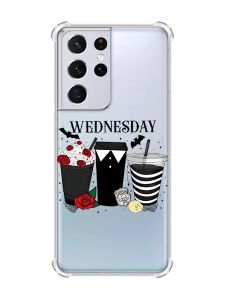 Чохол з потовщеними кутами на Samsung Galaxy S21 Ultra Коктейлі. Венздей (принт 216)