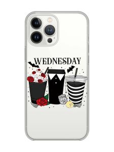 Прозорий чохол із захистом камери на iPhone 14 Pro Max Коктейлі. Венздей (принт 216)