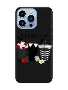 Матовий чорний чохол на Apple iPhone 13 Pro Max Коктейлі. Венздей (принт 216)