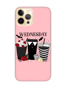 Матовий рожевий чохол на Apple iPhone 12 Pro Max Коктейлі. Венздей (принт 216)