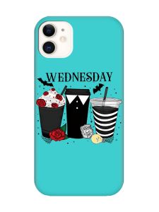 Матовий бірюзовий чохол на Apple iPhone 11 (6.1) Коктейлі. Венздей (принт 216)