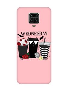 Матовий рожевий чохол на Xiaomi Redmi Note 9 Pro / 9S / 9 Pro Max Коктейлі. Венздей (принт 216)