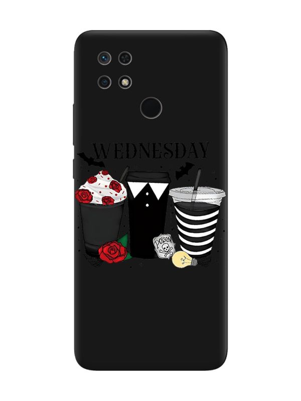 Матовий чорний чохол на Xiaomi Redmi 10C Коктейлі. Венздей (принт 216)