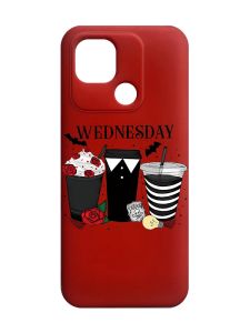 Матовий червоний чохол на Xiaomi Redmi 10C Коктейлі. Венздей (принт 216)