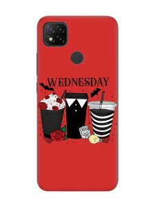 Матовий червоний чохол на Xiaomi Redmi 9C / 10A Коктейлі. Венздей (принт 216)