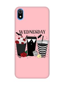 Матовий рожевий чохол на Xiaomi Redmi 7A Коктейлі. Венздей (принт 216)
