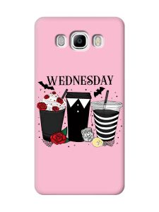 Матовий рожевий чохол на Samsung Galaxy J7(2016) J710 Коктейлі. Венздей (принт 216)