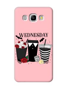 Матовий рожевий чохол на Samsung Galaxy J5(2016) J510 Коктейлі. Венздей (принт 216)