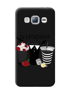 Матовий чорний чохол на Samsung Galaxy J3 / J310 Коктейлі. Венздей (принт 216)