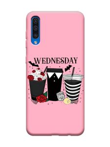 Матовий рожевий чохол на Samsung Galaxy A50 (2019) A505 Коктейлі. Венздей (принт 216)