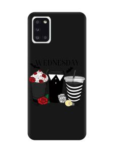 Матовий чорний чохол на Samsung Galaxy A31 Коктейлі. Венздей (принт 216)