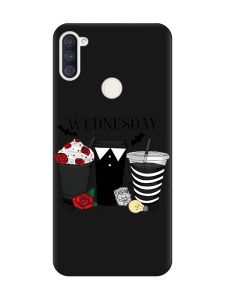 Матовий чорний чохол на Samsung Galaxy A11 Коктейлі. Венздей (принт 216)