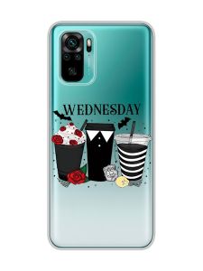 Прозорий чохол на Xiaomi Redmi Note 10 / Note 10s  Коктейлі. Венздей (принт 216)