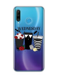 Прозорий чохол на Huawei P30 Lite Коктейлі. Венздей (принт 216)