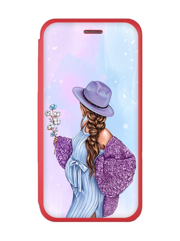 Чохол-книжка з малюнком для Samsung Galaxy A32 Червоний; В очікуванні хлопчика (принт 222)