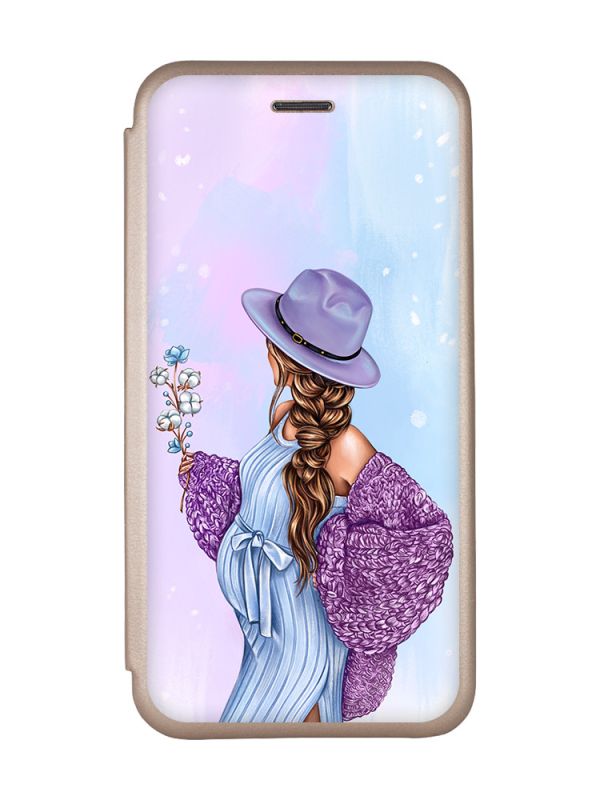 Чохол-книжка з малюнком для Samsung Galaxy A53 4G Золотий; В очікуванні хлопчика (принт 222)
