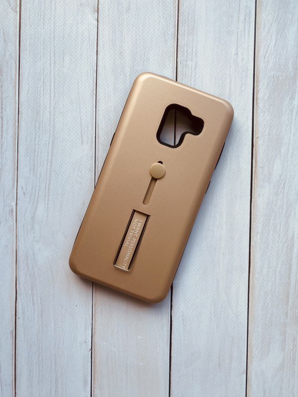 Силіконовий чохол із смужкою для Samsung Galaxy А5(2018) / A8(2018) Рожеве золото