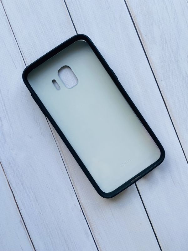 Силіконовий чохол з камінням для Samsung Galaxy J2 Core Фіолетова квітка на чорному