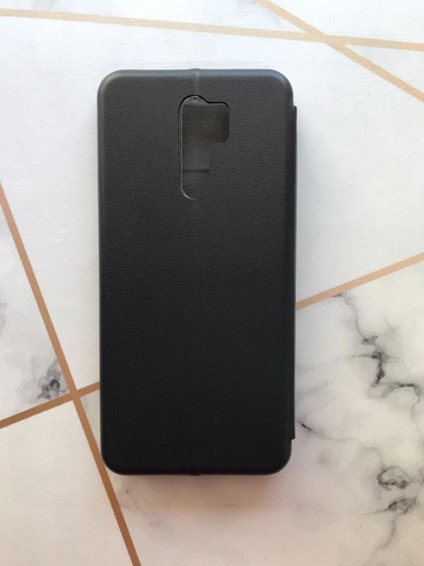 Чохол-книжка з малюнком для Xiaomi Redmi 9 Чорний; Стрічка Україна (принт 253)