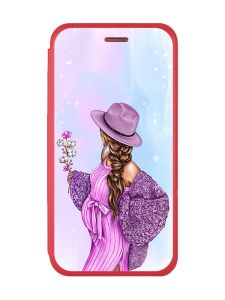 Чохол-книжка з малюнком для Samsung Galaxy A03 (A035) Червоний; В очікуванні дівчинки (принт 223)