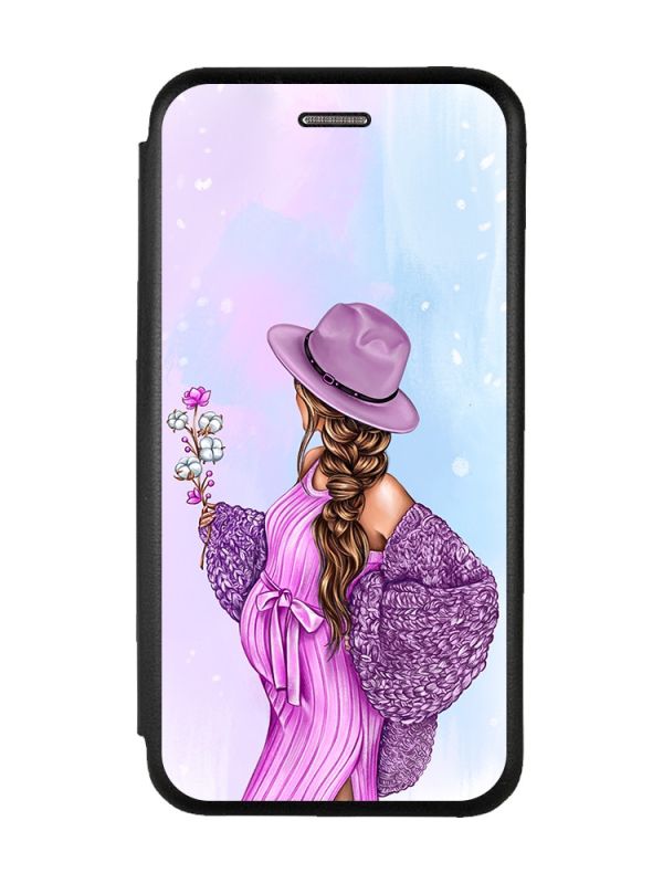 Чохол-книжка з малюнком для Samsung Galaxy А10ѕ (A107) Чорний; В очікуванні дівчинки (принт 223)
