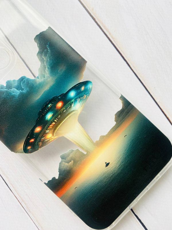 Прозорий чохол на Xiaomi Mi Note 10 / Note 10 Pro :: Тарілка UFO (принт 241)