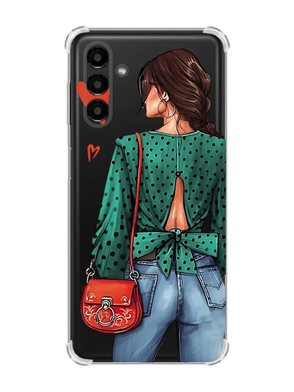 Чохол із потовщеними кутами на Samsung Galaxy A04s/A13 5G Дівчина в зеленому (принт 224)
